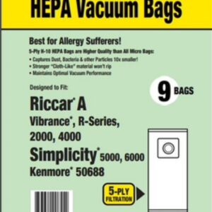 Riccar Type A HEPA BAGS 9pk
